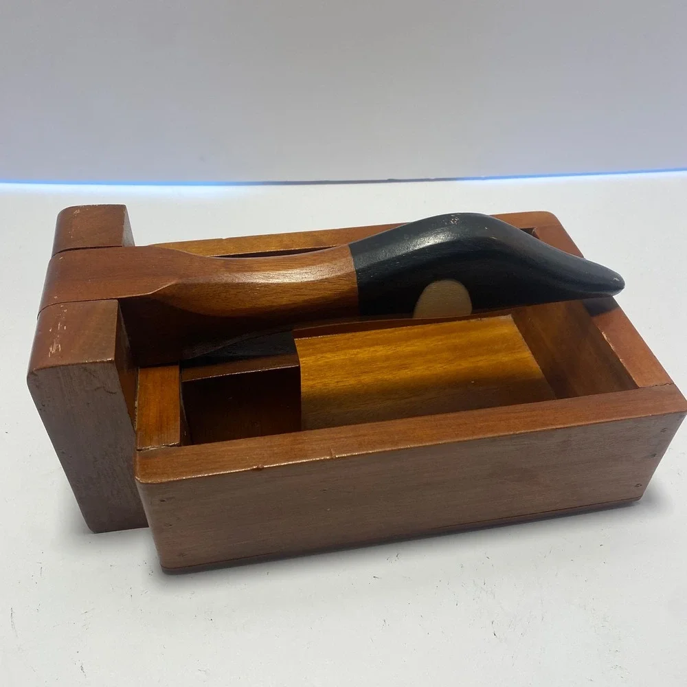 Handmade Wooden Goose Nutcracker Vintage Brown Black Good Rustic Cabin Decor